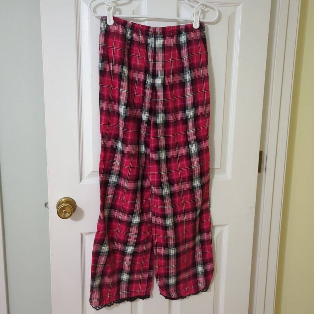 Victoria's Secret Women's Pajama Bottoms Pants Sz Small Plaid Pockets Drawstring - Picture 4 of 15